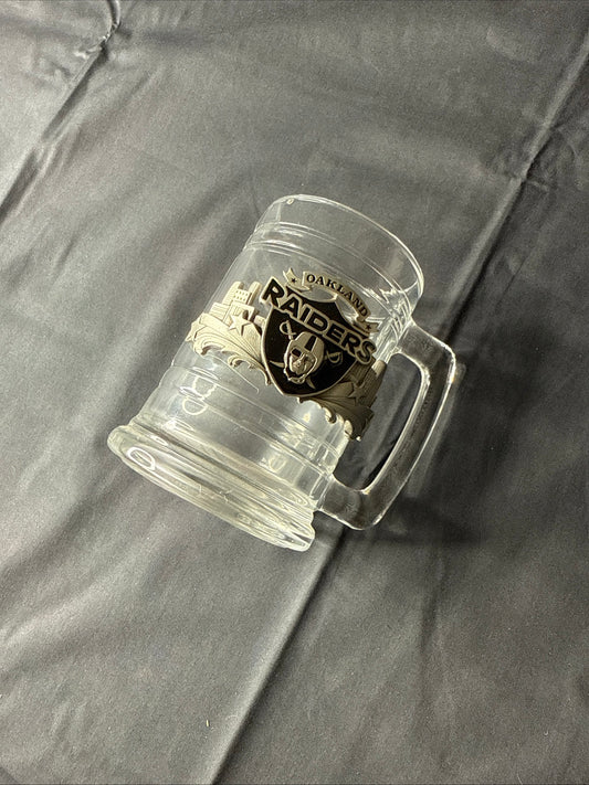 Oakland Raiders thick glass mug