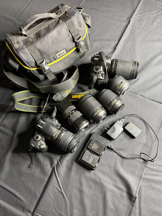 Nikon D3100 & Nikon D40x including 6 lenses